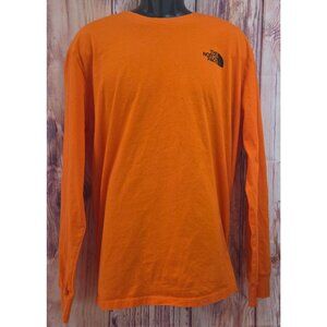 The North Face Mens Orange Long Sleeve T-Shirt XL Standard Fit 100% Cotton